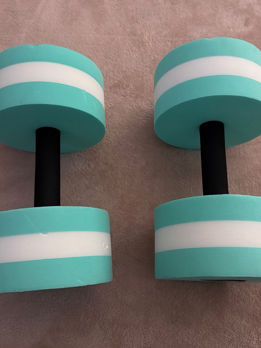 Aqua and White Foam Dumbbell Pair - Home Accents